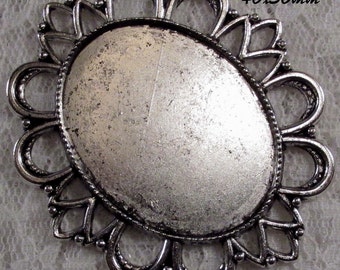 40x30mm Antique Silver Setting - "Enchantment III" - 1 pc : sku 11.28.12.8 - T17
