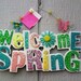 DIY Spring Decorations for Party Craft and Wreath Projects Welcome Spring Wooden Sign Glittered Pink Blue Green Yellow Purple 12 x 6 inches