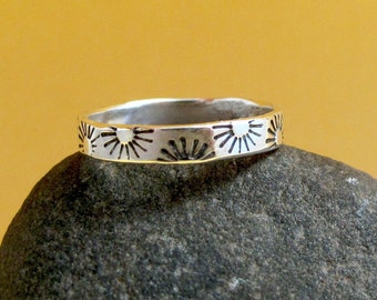 Sunburst Band Ring - Sterling SIlver