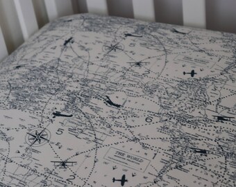 Vintage Maps Print Crib Sheet