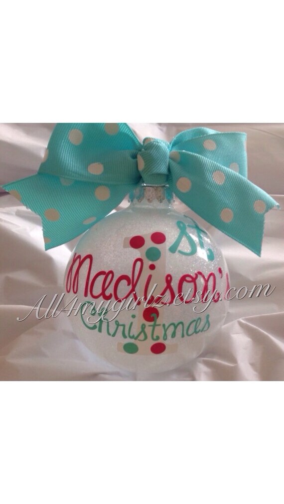 Items similar to Personalized Baby's 1st Christmas Ornament Custom ...