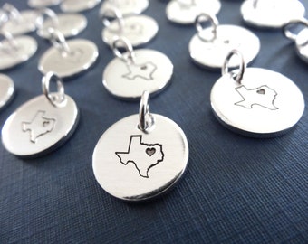 Texas Charm - Personalized Charm - State Charm - Personalized State Jewelry