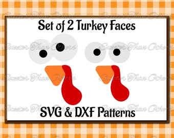 Turkey Face Svg Thanksgiving Design SVG, Dxf Silhouette Cricut INSTANT DOWNLOAD, Vinyl Design, Htv, Boy Monogram, Scal, Mtc