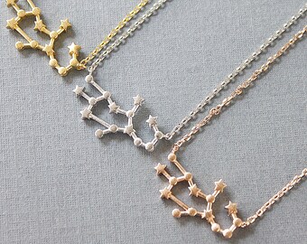Rose Gold Virgo necklace Virgo Constellation Necklace Zodiac Sign Necklace Zodiac Jewelry Birthday Gift