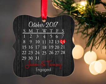 Personalized Engagement Ornament, Newly Engaged Ornament, Engagement Gift For Couple, Wedding Shower Gift, First Christmas Engaged