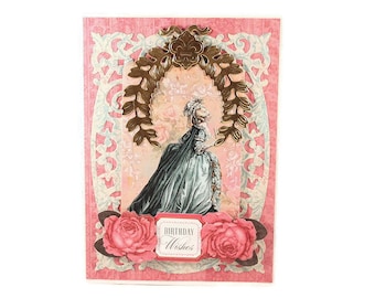 Marie Antoinette, Birthday Card, French Inspired, Paris Party, Fancy Handmade Card, Paris Inspired, Luxury Card