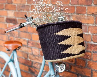 Ayme: Handcrafted Black Oblong Bike Basket