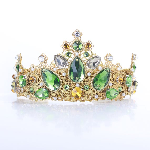 Green tiara yellow tiara Green tiara yellow wedding Green