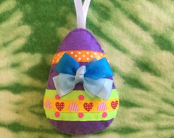Felt Easter Ornament, Easter Home Decor, Hanging Decoration, Felt Easter Egg, Spring Decoration, Easter Ornament shabby Chic, Easter Gift