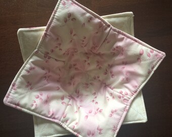 2 Microwave Bowl Cozy reversible - Pink