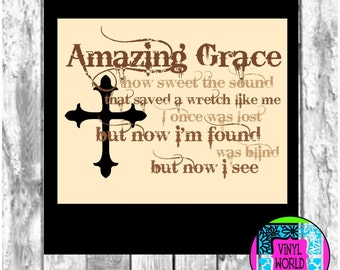 Amazing Grace Svg, Cut File, Silhouette cut file, cricut file, SVG, DXF, EPS, pdf, png, jpeg, studio, Print and Cut, Cuttables, Decals