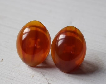 Vintage oval bakelite earrings