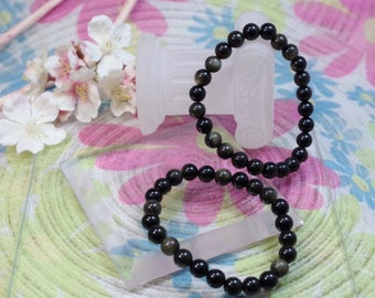 Natural gold Obsidian gemstone bracelet