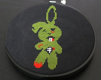 Zombie Bunny Rabbit Horror Cross Stitch Pattern Download Intermediate