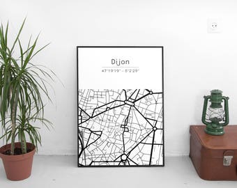 Dijon poster - Map (A4)