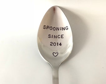 Spooning Since-Your Date-Hand stamped Spoon-Anniversary Gift-Birthday Gift-Boyfriend Gift-Best Selling Item-Customized Spoon