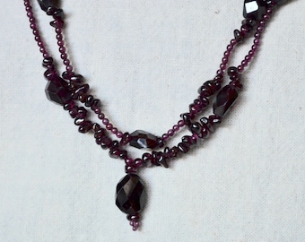 Garnet Beaded Necklace
