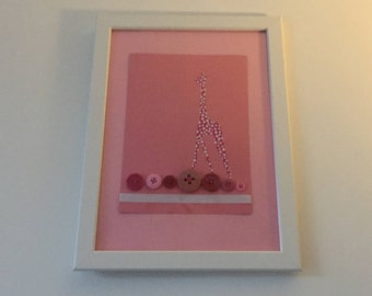 Pink Dottie Giraffe Frame