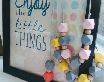 Olivia Teething necklace, sensory necklace, nursing necklace, BPA free silicone necklace, baby Safe necklace