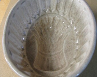 Antique Pudding Mold Wheat Decoration Circa 1800s Stoneware