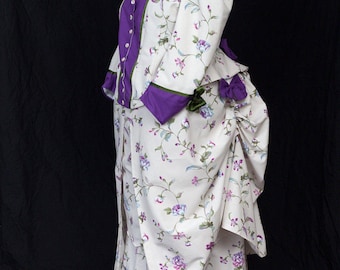 Historical Victorian Bustle Day dress Custom Sized