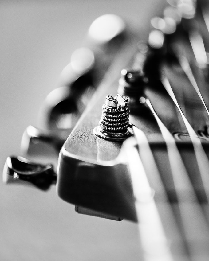Guitar Art Music Print Black and White Photography Abstract