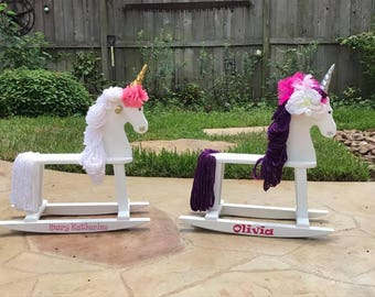 Rocking Unicorn - Rocking Horse Wooden Toy - Ride on Toy - Heirloom Furniture - Child's Rocking Toy - Unicorn Toy - Animal Toy - Sophia