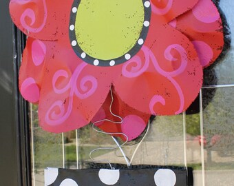 Round Flower with Pot Door Hanger