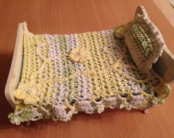 Покрывало + подушка.Bedspread + pillow. Scale 1:12.