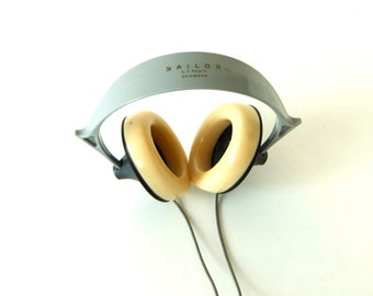 Vintage maritime headphones Sailor made by S.P. Radio, made in Denmark 60tees.