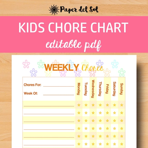 child chore checklist