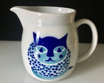 Arabia Finland MCM Blue Cat Pitcher Kaj Franck