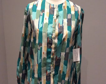 Vintage 1990's Jaeger blouse in graphic print, UK size 12