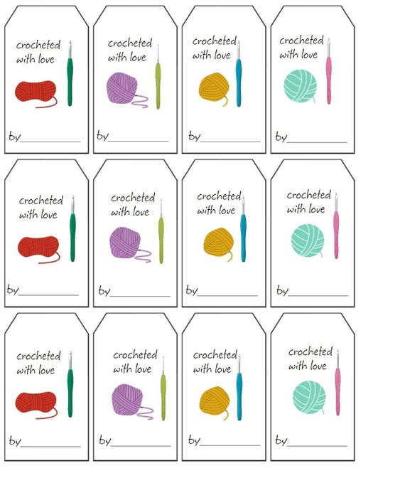 Crochet Gift Tags Labels PDF Crochet Gift Tags Printable