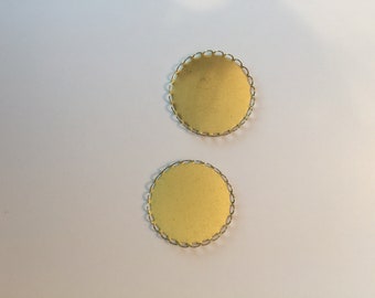 Lace edge round cabochon settings - 40mm - 2 pieces