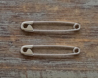 Silver safety pins,safety pin jewelry,sterling silver,safety pins, safety pin earrings,gift for her,safety pin movement,1.25''