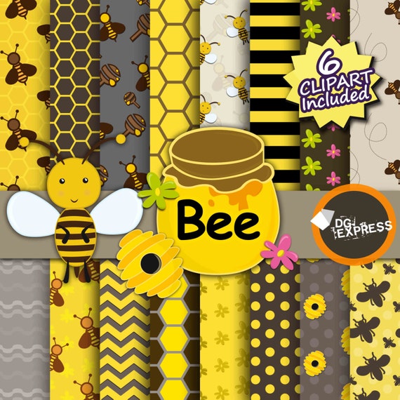 Download Bee Digital Paper Clipart : Bee Digital Paper