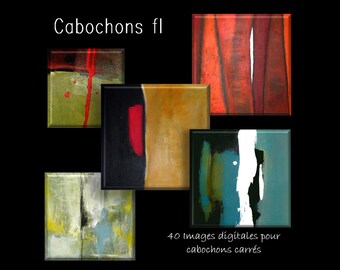Digital images for square cabochons abstract art