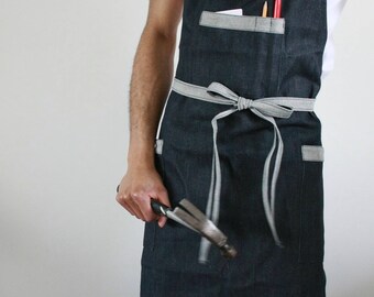 Denim apron, mens apron, workmans apron