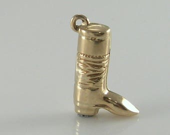 Vintage 3D 9ct Gold Riding Boot Charm