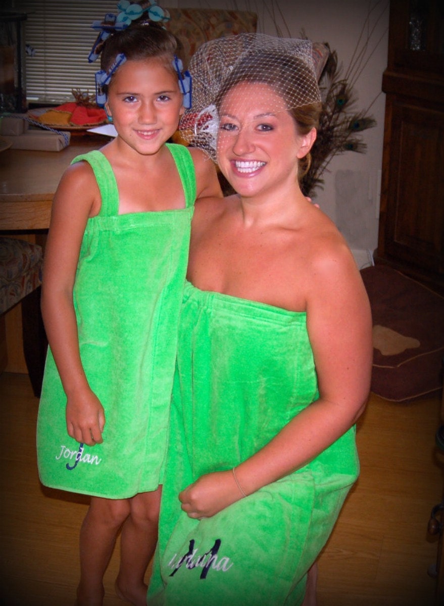 Towel Wrap for Little Girls Monogrammed Flower Girl Wrap