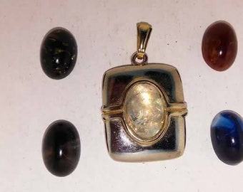 Vintage magnetic interchangeable jelly cabs pendant with 5 magnetic jelly cabs
