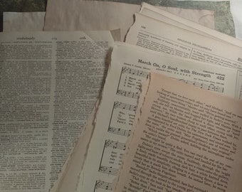 Old book page Ephemera, vintage and coffee dyed papers