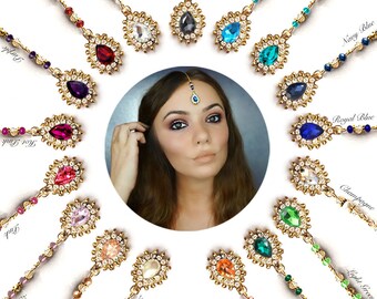 Headpiece Jewelry Tikka Small Tikka Headpiece tikka shiny dixit Indian Gold Tikka Bollywood Tikka Indian Kundan Tikka Bridal Headpiece