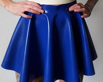 Colored latex full circle mini skater skirt XS - 5XL
