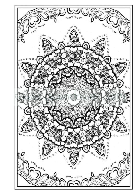 Adult colouring in PDF download zen mandalas garden anti