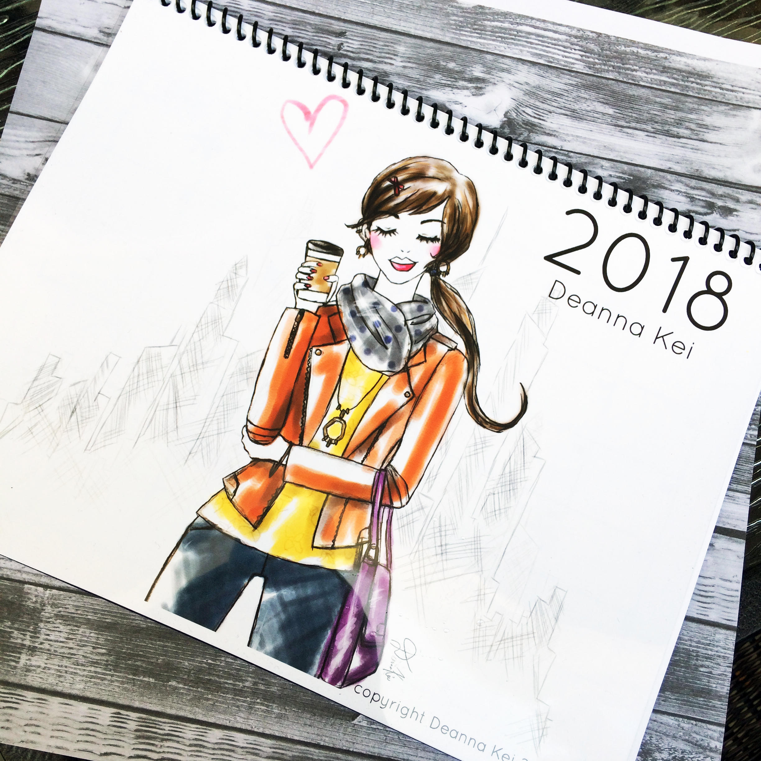 2018 Fashion Calendar Fashion Illustration Calendar 2018