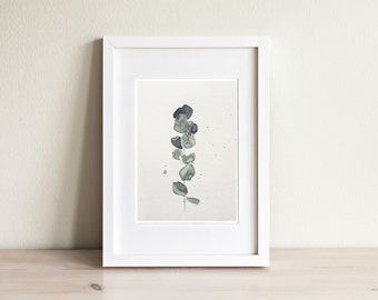Eucalyptus watercolor illustration - handmade