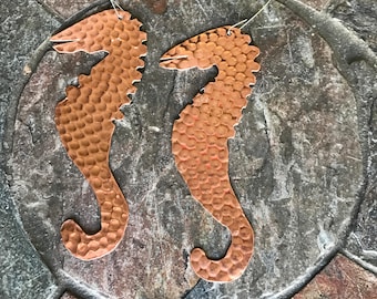 Seahorse Ornament hammered copper