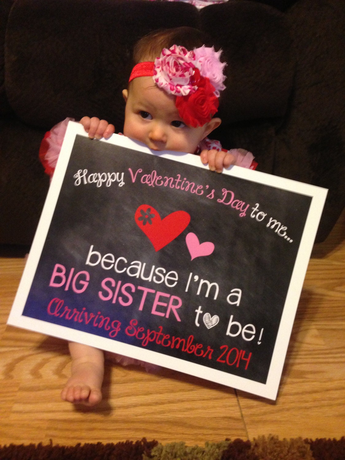 s day big sister announcement photo prop valentines pregnancy announcement